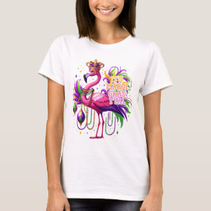 Flamingo Mardi Gras Fleur De Lis Fat Tuesday Party T-Shirt
