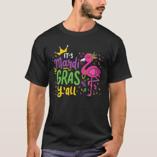 Flamingo Mardi Gras Y'all, Vintage Flamingo Bird C T-Shirt