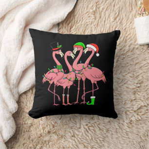 Flamingo Merry Christmas Funny Flamingo Lover Gift Cushion