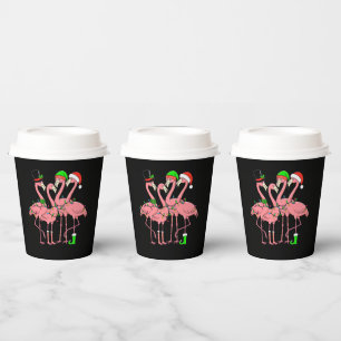 Flamingo Merry Christmas Funny Flamingo Lover Gift Paper Cups