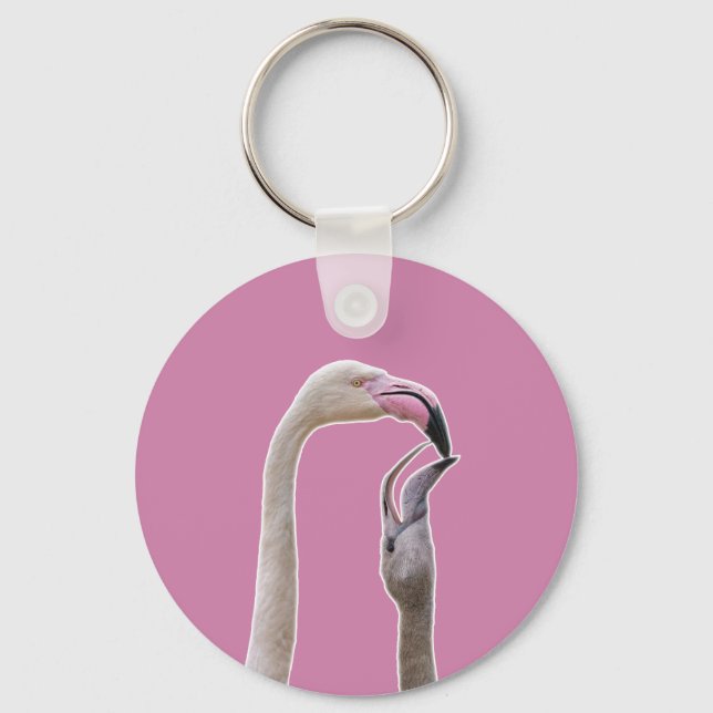 Flamingo Mother And Baby Key Ring (Front)