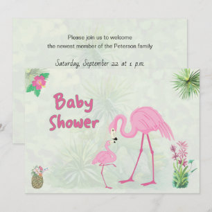 Flamingo Mother & Offspring Baby Shower Invitation