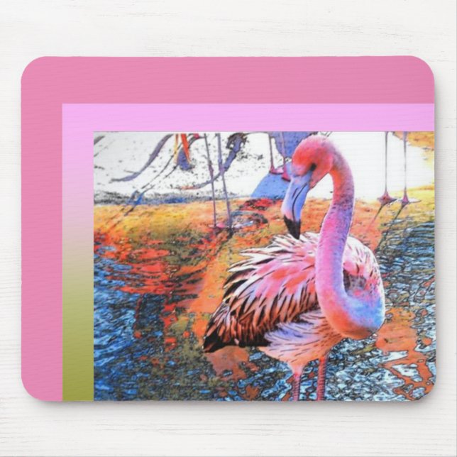 Flamingo Mouse Pad-Pink Pad (Front)