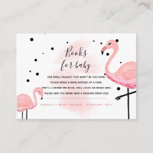 Flamingo Mum Bring a Book Request Books For Baby Enclosure Card