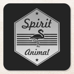 Flamingo   My Spirit Animal Flamingo Costume Square Paper Coaster