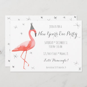 Flamingo New Year's Eve Party Fun invitation