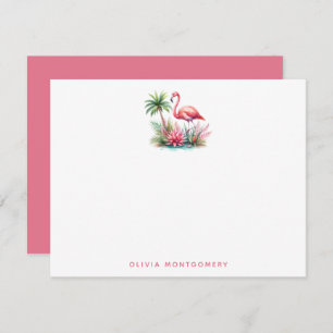 Flamingo Note Cards with Personalised Name