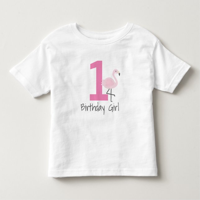 Flamingo Number Birthday Shirt (Can Change Age) (Front)