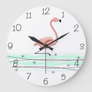 Flamingo numbers clock round