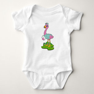 Flamingo Nurse Baby Bodysuit