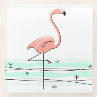 Flamingo Ocean coaster glass