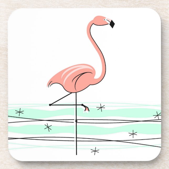 Flamingo Ocean coasters plastic (Front)