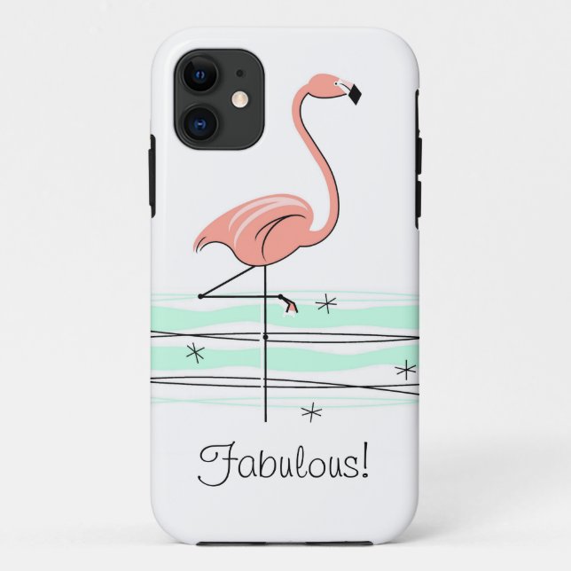 Flamingo Ocean 'Fabulous!' iPhone 11 tough Case-Mate iPhone Case (Back)