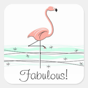 Flamingo Ocean Fabulous! sticker square