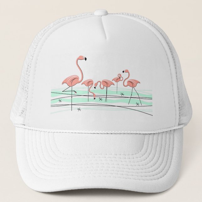Flamingo Ocean group trucker hat (Front)