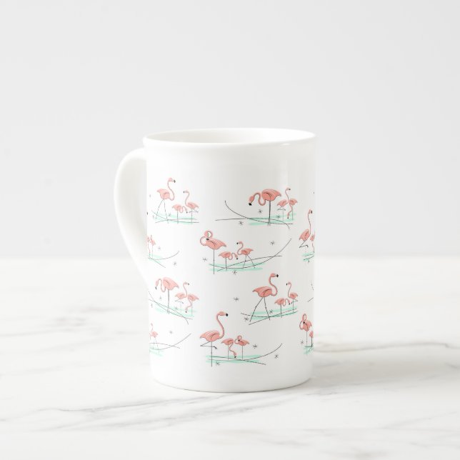 Flamingo Ocean Multi bone china mug (Front Left)