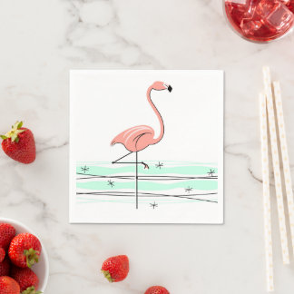 Flamingo Ocean paper napkins