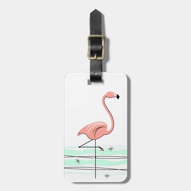 Flamingo Ocean 'Text' luggage tag (Front Vertical)