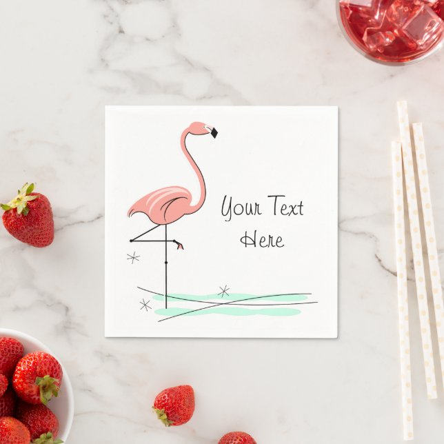 Flamingo Ocean Text paper napkins (Insitu)
