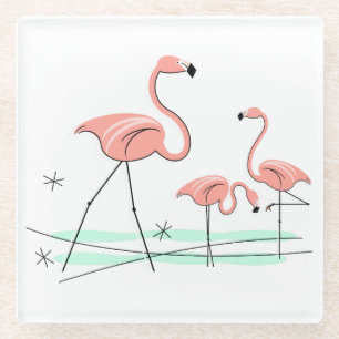 Flamingo Ocean Trio 2 coaster glass