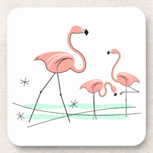 Flamingo Ocean Trio 2 coasters plastic
