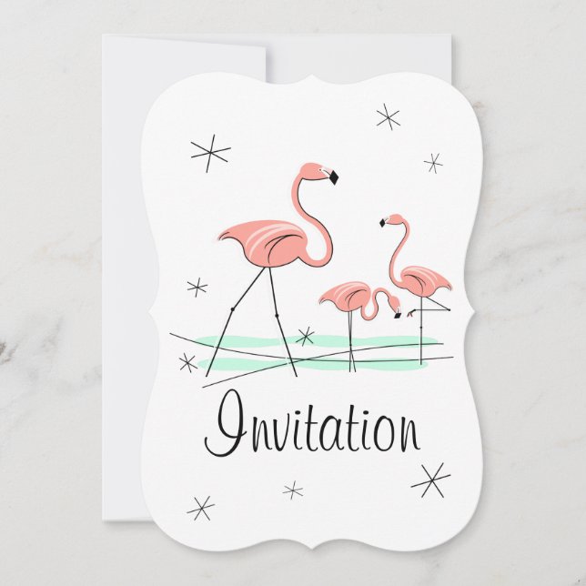 Flamingo Ocean Trio 2 invitation bracket vertical (Front)