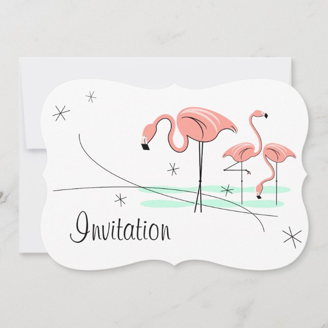 Flamingo Ocean Trio 3 invitation bracket (Front)