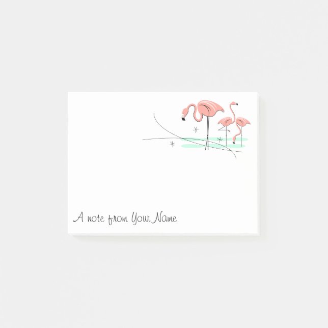 Flamingo Ocean Trio 3 "Text" Post-it Notes (Front)