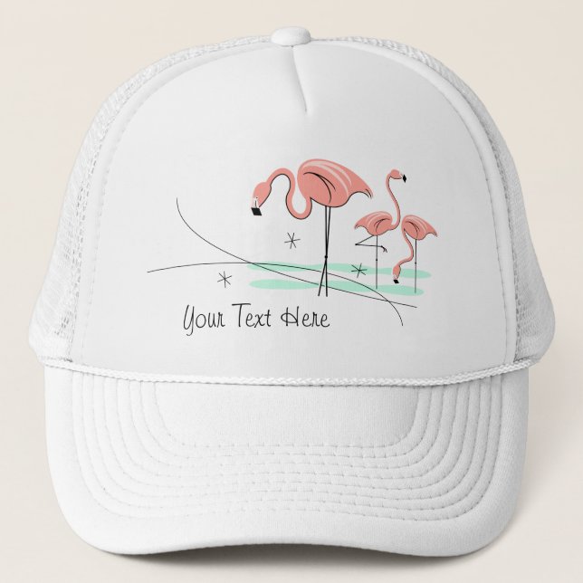 Flamingo Ocean Trio 3 'Text' trucker hat (Front)