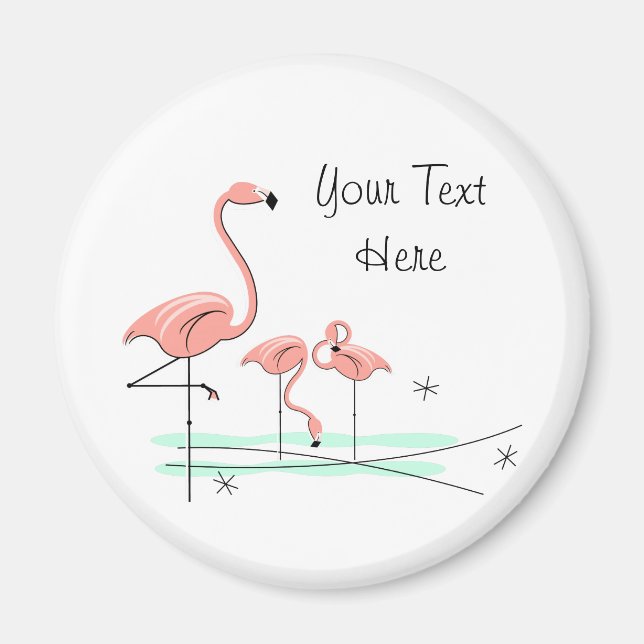 Flamingo Ocean Trio 4 Text magnet (Front)