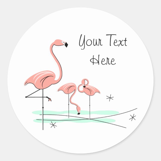 Flamingo Ocean Trio 4 Text sticker (Front)