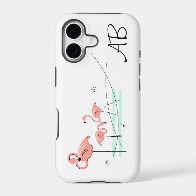 Flamingo Ocean Trio 'Monogram' iPhone case (Back)