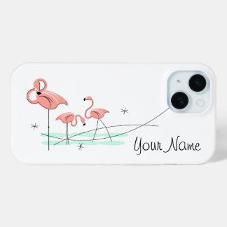 Flamingo Ocean Trio 'Name' iPhone case