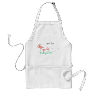 Flamingo Ocean Trio Text apron