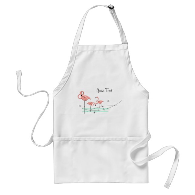 Flamingo Ocean Trio Text apron (Front)