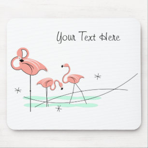 Flamingo Ocean Trio "Text" mousepad