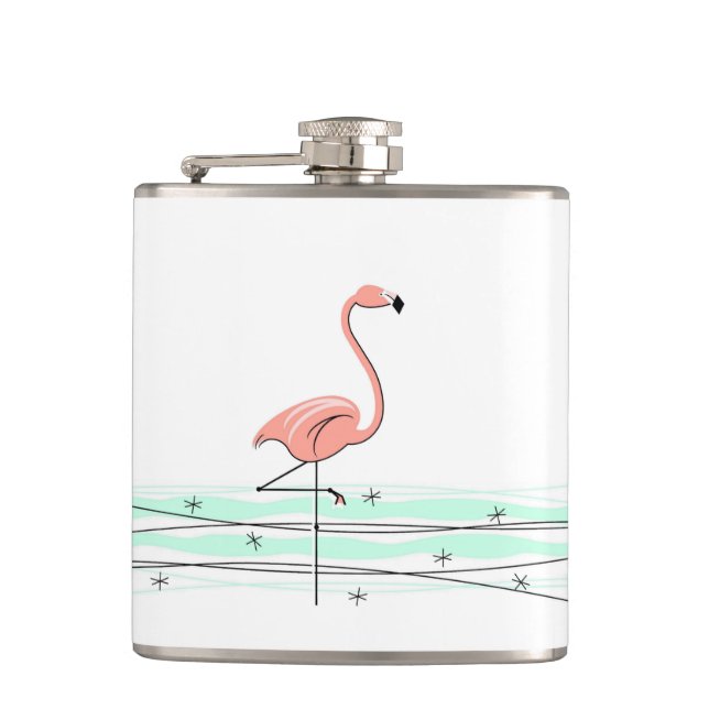 Flamingo Ocean wrapped flask (Front)