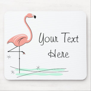 Flamingo Ocean "Your Text" mousepad