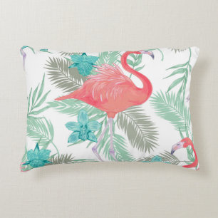 Flamingo, orchid: romantic vintage pattern. decorative cushion