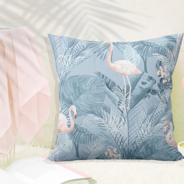 Flamingo Orchid Tropical Pattern Blue ID868 Cushion (Creator Uploaded)