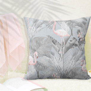 Flamingo Orchid Tropical Pattern Grey ID868 Cushion