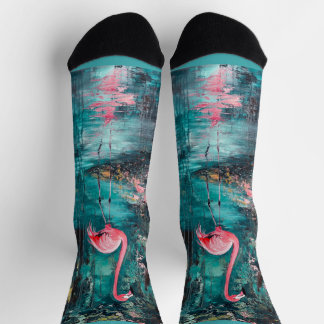 Flamingo Painted Art Socks