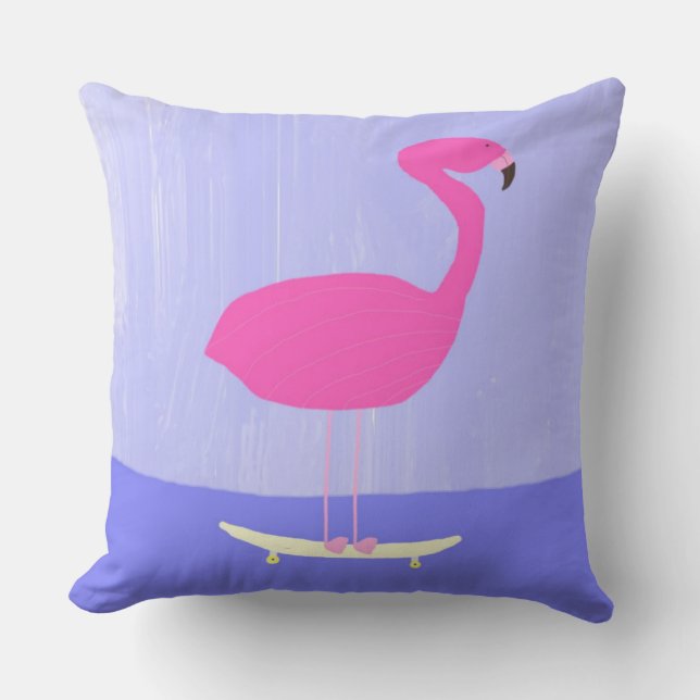 flamingo painting art cushion (Front)