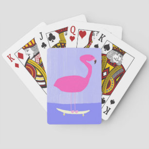 flamingo painting art playing cards