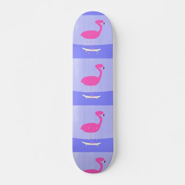 flamingo painting art skateboard (Front)