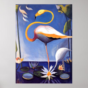 Flamingo, painting by Joseph Stella Poster