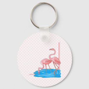 Flamingo Pair Key Ring