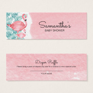 Flamingo & Palm Leaves Baby Shower Diaper Raffle