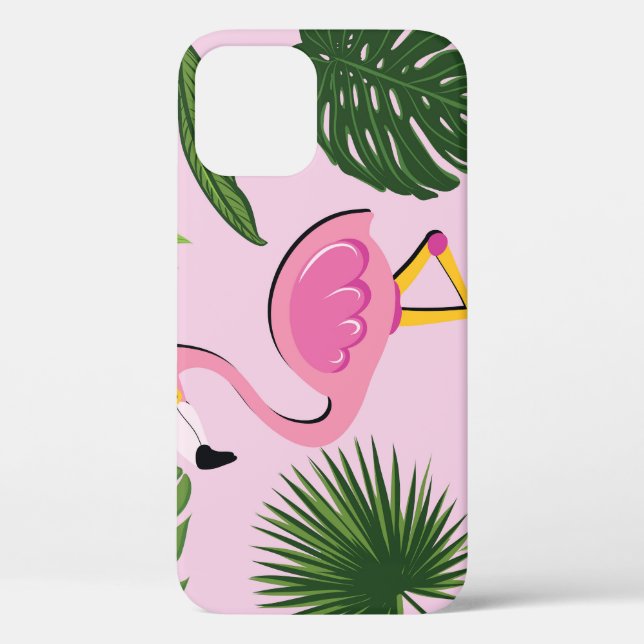 Flamingo Palm Leaves Tropical Design Case-Mate iPhone Case (Back)