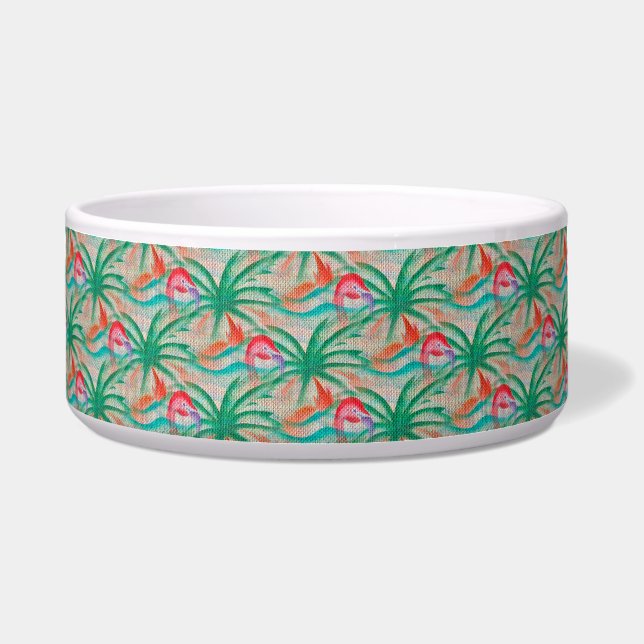 Flamingo Palm Tree Burlap Look (Front)